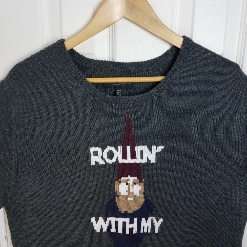 Aeropostale Mens M Rollin With My Gnomies Sweater